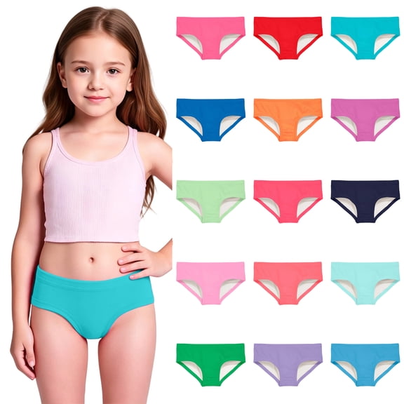 Kids Girls Swim Bottoms Solid Color Triangle Bikini Quick-Dry Briefs Swimwear Gymnastics Dance Sports Underpants for Beach Pool 2T