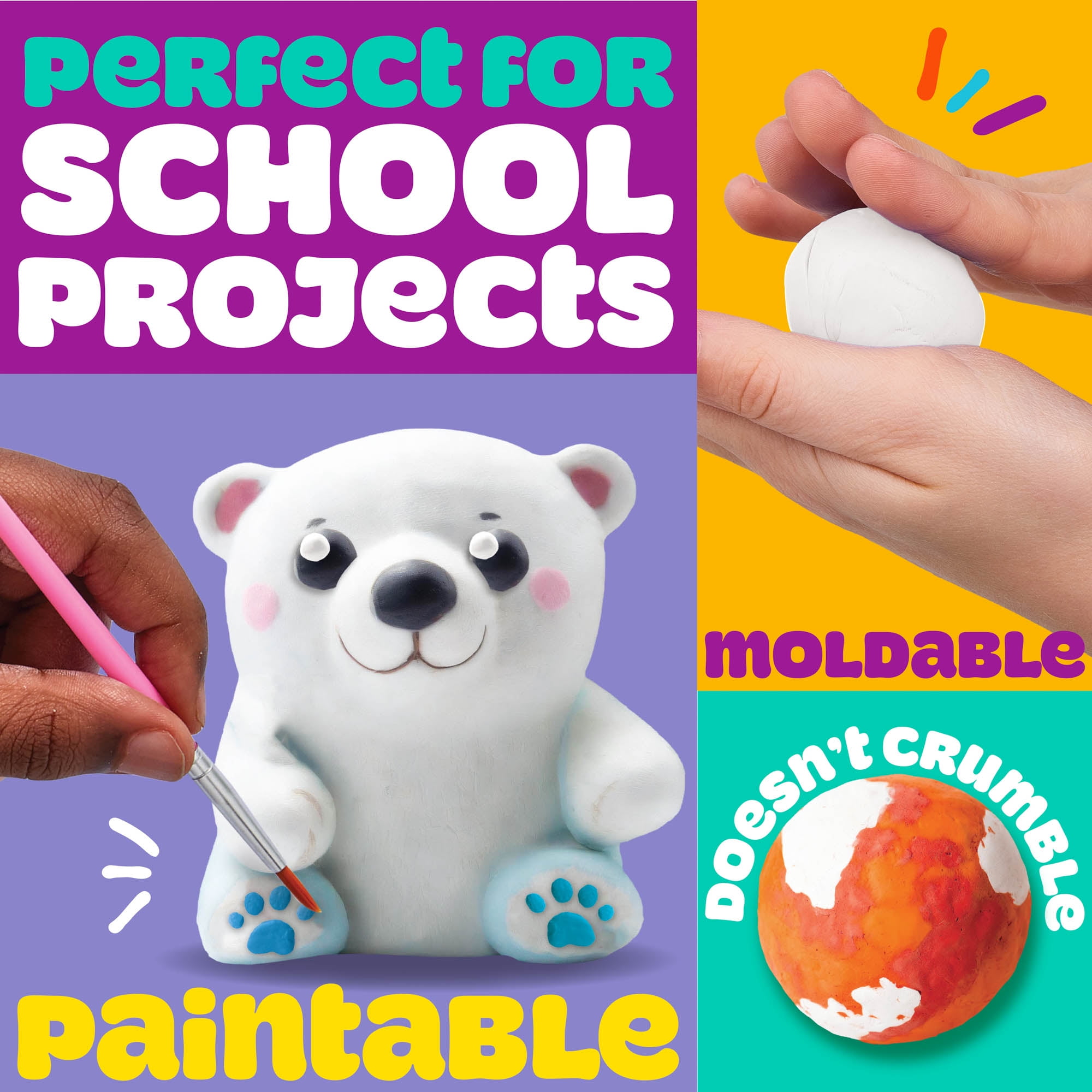 Play-Doh Brand Air-Dry Clay, 5 oz. White Clay Bag