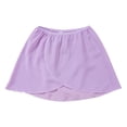 thumbnail image 3 of iixpin Kids Girls Ballet Dance Chiffon Wrap Skirt Elastic Waist Classic Gymnastic Training Skirts Ballerina Outfits Purple 2-6, 3 of 7