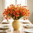 thumbnail image 4 of Gaecuw Artificial Calla Lily Bouquet, Faux Silk Flower, Realistic Floral Decor for Home Wedding Vase, with Green Leaves and Flexible STALKs, in Orange, 4 of 6