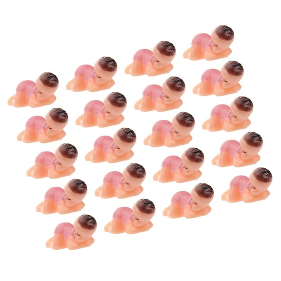 WRITWAA 50 Pieces Baby Girl Shower Decorations Plastic Figurines for Table Centerpiece and Party Decor