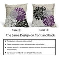 thumbnail image 6 of Black Purple Pillow Covers 18x18 Dahlia Flower White Gray Elegant Colored Throw Pillows Farmhouse Outdoor Decor for Home Living Room Sofa Bed Modern Floral Linen Square Cushion Case, Set of 2, 6 of 6