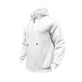 thumbnail image 2 of Mens Hoodies Casual Half-Zip Hoodie Sweatshirt Soft Fleece Pullover With Adjustable Drawstring Lightweight Fall Winter Warm Outerwear,Size M-3XL, 2 of 6
