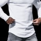 thumbnail image 5 of Blusa y camisa de manga larga con cuello alto para hombre, moda de color liso, media cremallera, blusa de manga larga con cuello alto, blusa de poliéster para hombre, 5 of 5