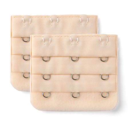 Lady Brassiere Bra Underwear Extension Strap Extender 3-Row Hook Beige 2 Pcs | Walmart Canada
