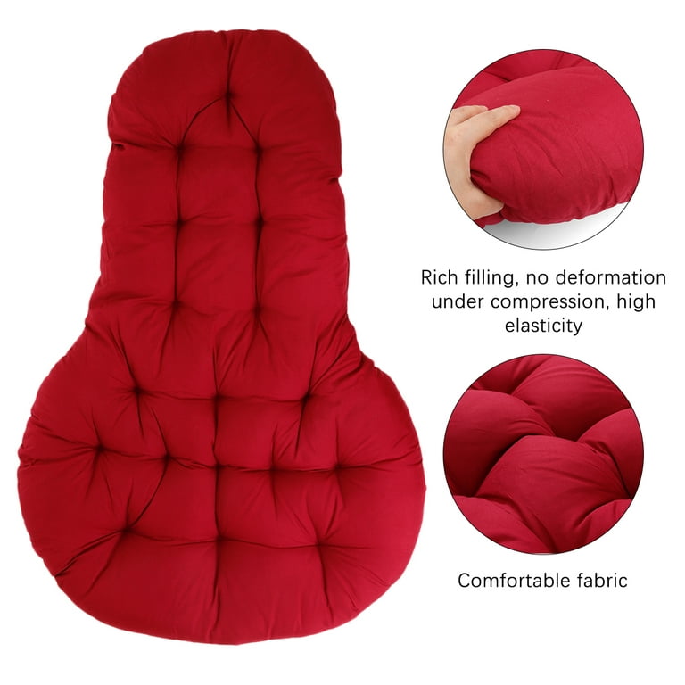 Egg Chair Cushion Thicken, Solid Color Hanging Egg Chair Pads, Soft Swing  Chair Cushion for Indoor Balcony Pad Garden-D-120x86x15cm(47x34x6inch)