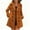 Brown, variant on Kukoosong Women's Winter Wool Coats, Solid Color Long Sleeve Double Breasted Coats, Lapel Collar Jackets Slim Peacoats