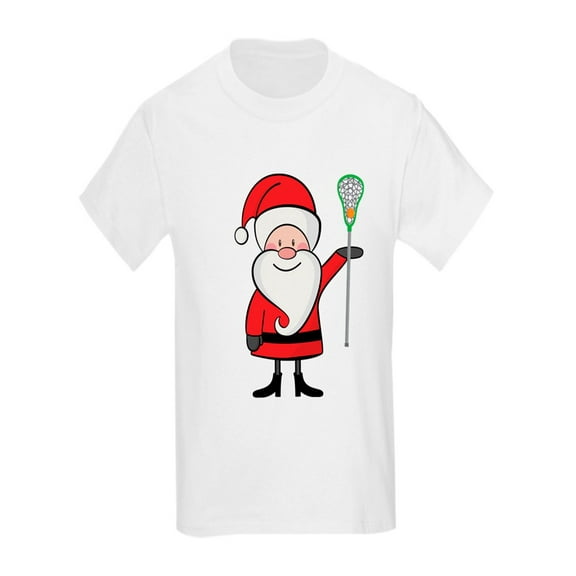 CafePress - Lacrosse Santa Personalized Kids Light T Shirt - Kids Light T-Shirt