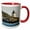 Red/White, variant on 3drose, Castle Hill Lighthouse Behind a Rocky Shoal, 11oz Two-tone Red Mug