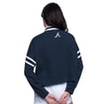 thumbnail image 2 of Women's Starter Navy Atlanta Braves Power Play Cropped Pullover Sweatshirt, 2 of 2