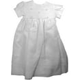 thumbnail image 2 of Baby Girls White Organza Sheer Flowers Bonnet Christening Dress Outfit, 2 of 7