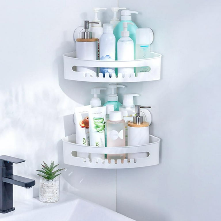 3 Pcs Shower Caddy Suction Cup Wall Shelf Shower Basket Storage Organizer  No Drilling One Second Installation Removable Powerful Shower Caddy