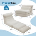thumbnail image 5 of CONCETTA 3 in 1 Folding Sofa, Convertible Portable Single Bed with Back Support for Living Room Bedroom Lounge, White, 5 of 8