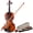 Natural, variant on 4/4 Full Size Natural Acoustic Violin with Case, Bow, and Rosin - Ideal for Student and Beginners, Natural