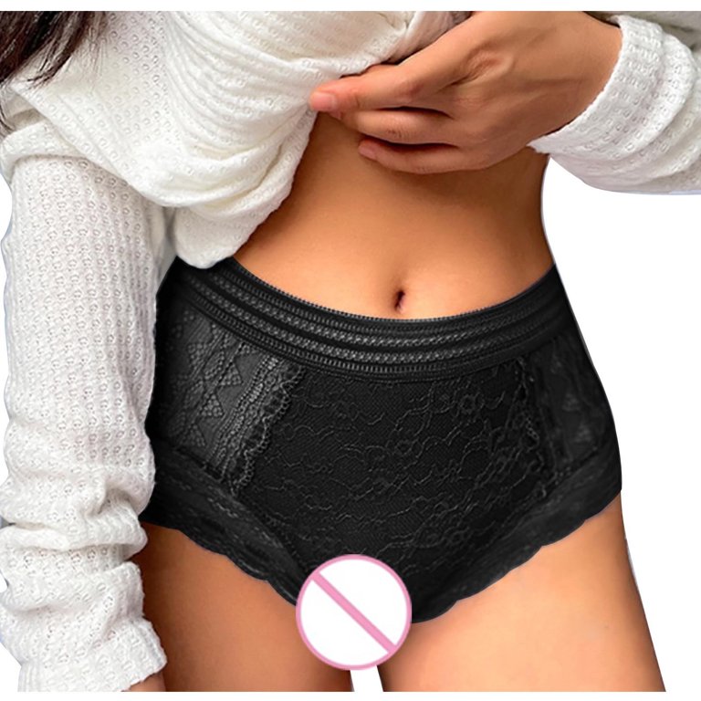 Women Underwear 100% Cotton,AXXD Lace Solid Comfort Underwear Skin Friendly  Briefs Panty Intimates Black 6 