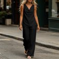 thumbnail image 4 of MLCDZ Women's Outfits Lounge Sets Two Piece Sleeveless Round Neck Elastic Waist Lightweight Loose Pants with Pockets Vacation Summer Dressy Tracksuit, 4 of 7