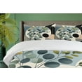 thumbnail image 4 of Ambesonne Eucalyptus Leaves Duvet Cover Set, Cold Mid Century, Queen, Black Blue Grey and Green, 4 of 5