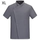 thumbnail image 2 of Uniforme de chef Delantal de cocina de verano de manga corta con bolsillos delanteros Trajes Servidor de carnicero Ropa Suministros para el hogar Absorbedores de humedad Gris XL Advancent LF000327-10, 2 of 7
