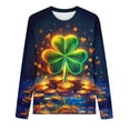 thumbnail image 4 of NuoCaiYun Womens St. Patrick'S Day Casual Sweatshirt Long Sleeve T-Shirts Irish Cute Clover Shamrock Pullover Tops, 4 of 6