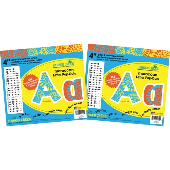 Barker Creek 4" Letter Pop-Out 2-Pack Moroccan 510 Characters/Set (BC3645)