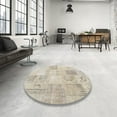 thumbnail image 4 of Ahgly Company Machine Washable Indoor Round Contemporary Camel Brown Area Rugs, 10' Round, 4 of 7