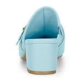 thumbnail image 2 of BLISSFUL STEP Chaussures pour Femmes à Bride à Boucle Bout Pointu Talon Épais Empeigne en PU Mules Bleu Ciel 6, 2 of 7