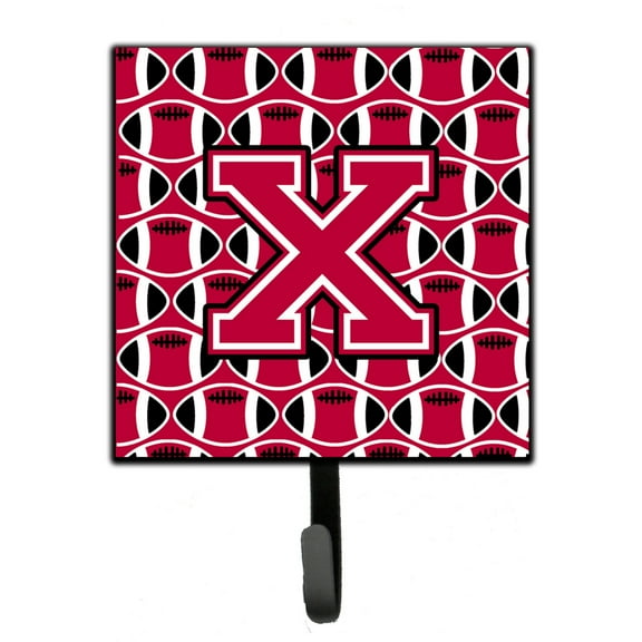 Letter X Football Crimson and White Leash or Key Holder