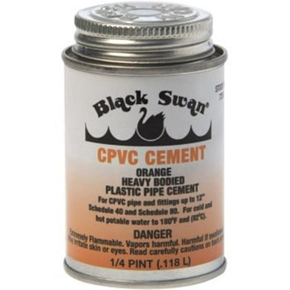 Black Swan Fabrication 7230 CPVC Solvant 4 oz Ciment Orange Heavybodie