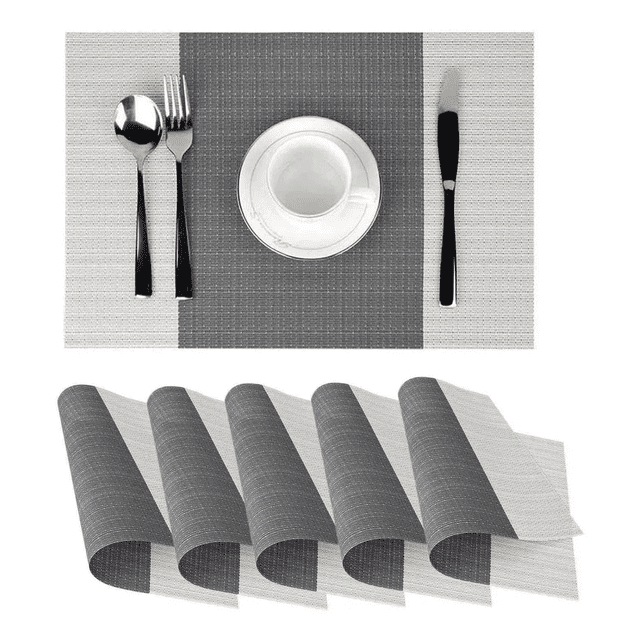 Mantel Individual De Pvc Lavable Antideslizante 8 Pzas GRIS