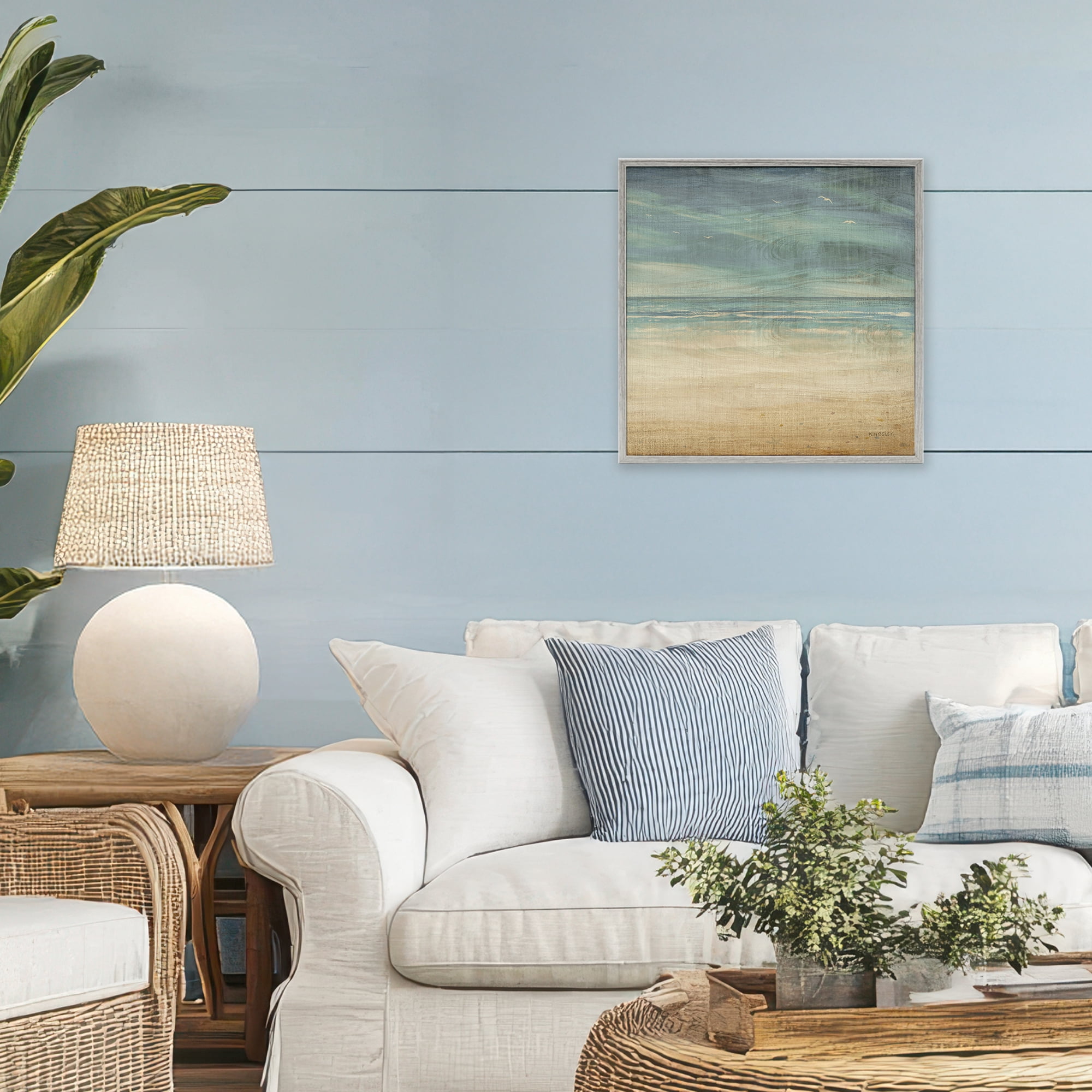 Stupell Industries Moody Coastal Days Gray Framed Giclee Art, design by Dan Meneely