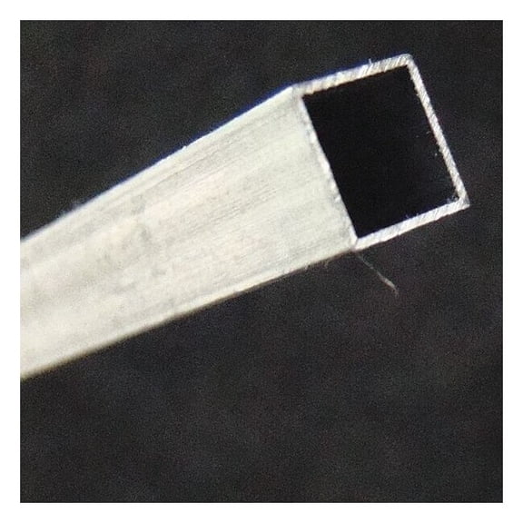 Aluminum Square Tube, Aluminum, 3003 Alloy Type, 3/16 in Outside Square, 1 ft L.