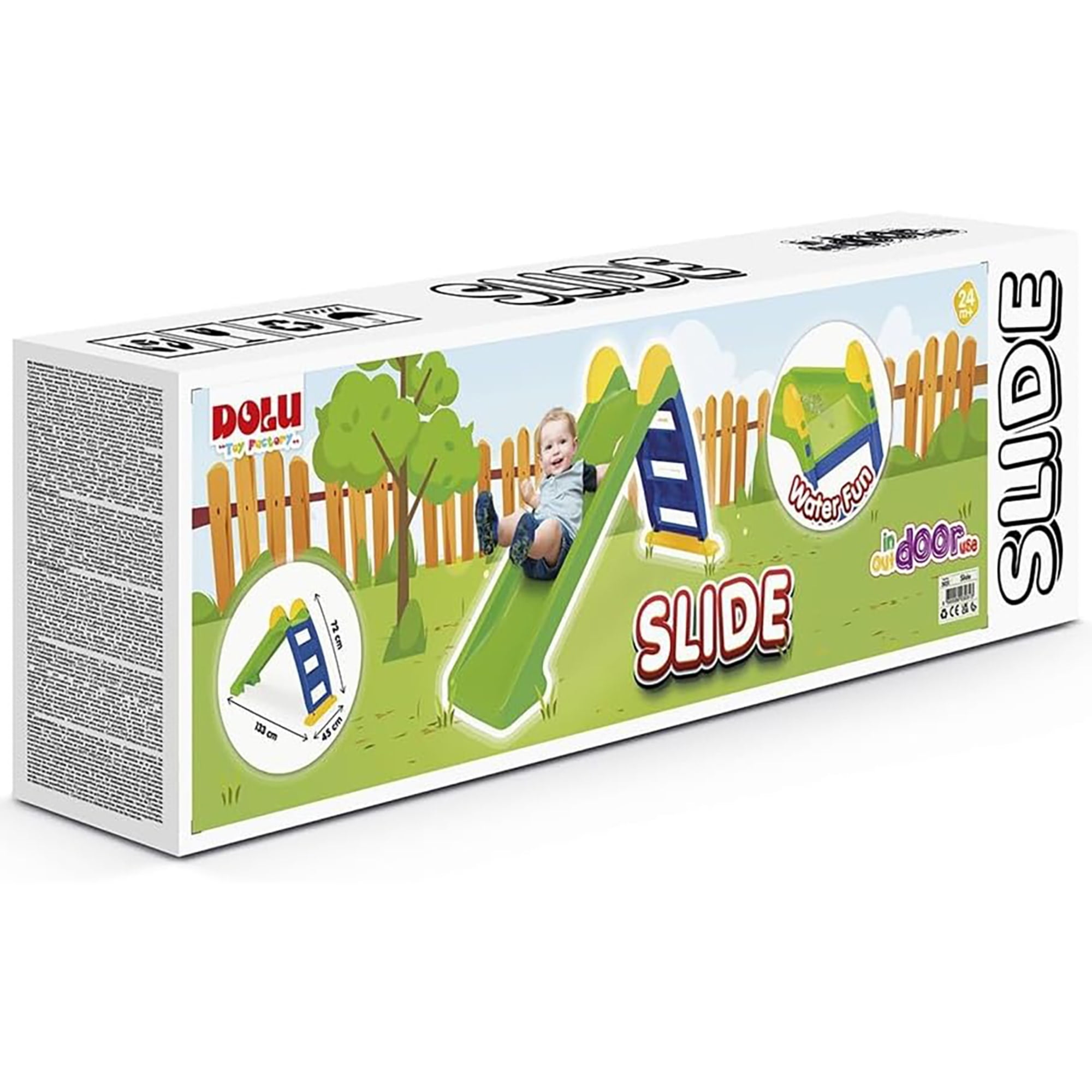 Dolu: My First Garden Slide: Yellow-Green-Blue - Waterslide Hose Attachment, Indoor/Outdoor, Plastic, 52.4 x 17.7 x 28.4", Toddler & Kids Ages 2+