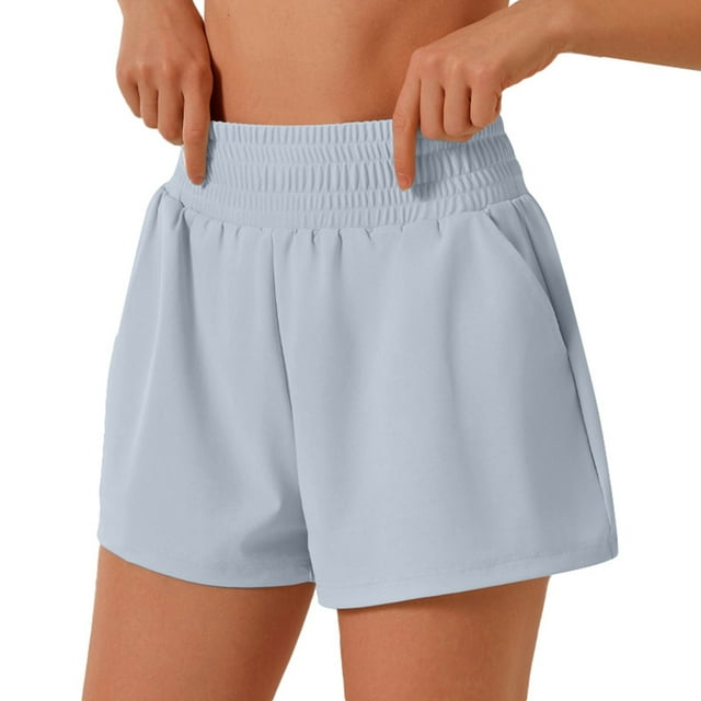 Women's High Waisted Sports Shorts with Pocket Gym Running Shorts