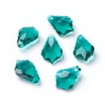 thumbnail image 2 of Faceted Glass Pendants Leaf Dark Cyan 16x11x6mm Hole: 1.5mm, 2 of 2