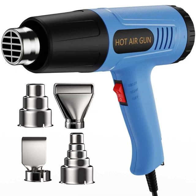 Pistola de calor Weitieke de doble temperatura 572-1112 °F, 4 boquillas