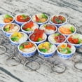 thumbnail image 1 of Rwvbm 3pc Random Simulated Food Keychain Set Realistic Rice Spoon & Bowl Pendants Blue & White Porcelain Cute Miniature Food Toy for Bags & Decor, 1 of 8