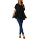 thumbnail image 2 of INSPIRAR CHIC Blusas de Verano para Mujeres, Tops Casual de Cuello en V, Camiseta Suelta de Manga Corta, Blusa Peplum, Túnicas XL Negra, 2 of 6