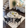 thumbnail image 2 of MIERES Round Dining Table Set for 4,Wood Round Kitchen Table and Chairs Set for 4,Modern Dining Room Table Set with 4 Faux Leather Chairs,Round Dinner Table for Small Space Gray, 2 of 11