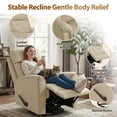 thumbnail image 6 of Beige Modern Swivel Rocking Recliner Chair, Manual Recliner with 360° Rotation, Adjustable 90–150° Backrest and Footrest, Comfortable Accent Chair for Living Room, 6 of 8