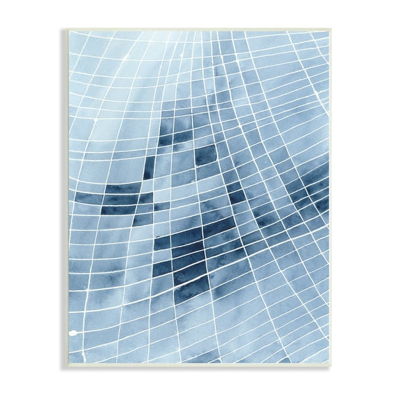 Stupell Industries Abstract Blue Squares Shapes Modern White Outlines Painting Unframed Art Print Wall Art, Design by Regina Moore