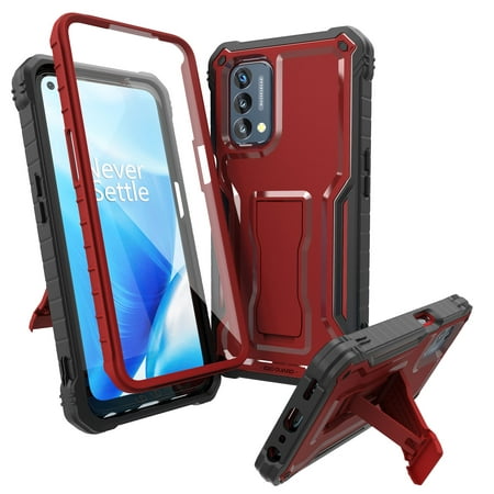 ExoGuard For OnePlus Nord N200 5G Case, Phone Case with Screen Protector and Kickstand (Red)