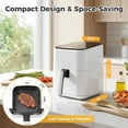 thumbnail image 3 of Plum Chef 3QT Compact Air Fryer, Digital Touch Screen Small Airfryer with 8 Pre-sets, 800W Energy Saving Oil-less Cooker for Single Person & Dorm, White, 3 of 7