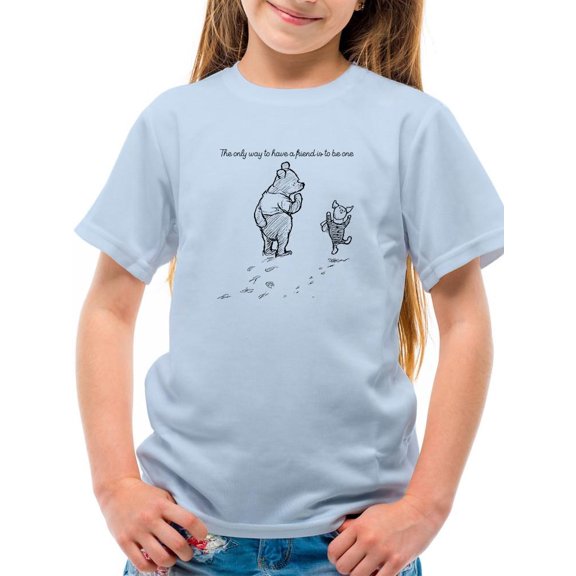 Pooh Bear Being A Friend T-Shirt Juniors -Smartprints Designs,  x-Large