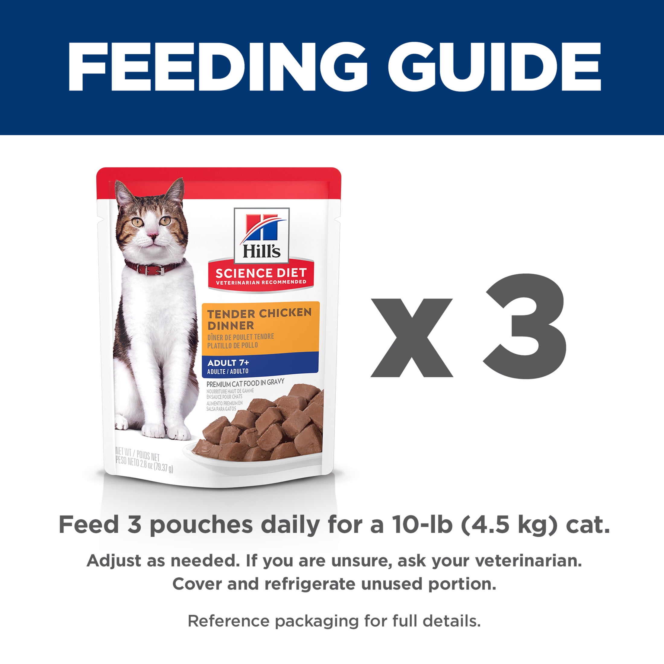 Hill's Science Diet Tender Chicken Dinner Wet Cat Food for 7+ Senior Cats, 2.8oz Pouch 24pk