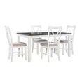 thumbnail image 1 of Pemberly Row Wood Five Piece Dining Set in Vanilla White and Gray, 1 of 19