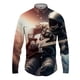thumbnail image 2 of Camisetas con estampado 3D de astronauta espacial para hombre, camisetas casuales de manga larga con botones, ropa de calle, blusa de gran tamaño para hombre, 2 of 5