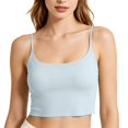 thumbnail image 7 of GZWYHT Women's Double Lined Basic Tank Top Adjustable Spaghetti Straps Sleeveless Camisole Shirts Yoga Crop Tops Going Out Cami Shirt Blue XL, 7 of 7