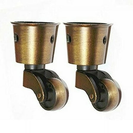 Heavy Duty Brass Vintage Antique Ball Caster Wheels, Metal Vintage Swivel Ensures Easy Furniture Movement And Floor Protection