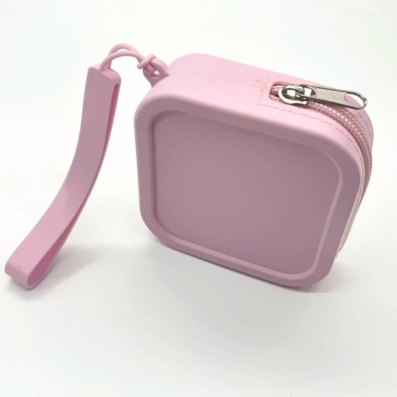 LBGAJGS Mini Silicone Makeup Bag, Portable Zippered Toiletry Pouch, Waterproof Travel Cosmetic Case for Coin and Small Accessories