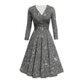 thumbnail image 1 of Offre à Durée Limitée Iumwxz Robe à Col en V à Manches Longues pour Femmes Tunique Robe de Performance Robe à Imprimé Brillant Robes Longues pour Femmes Robe Ample et Fluide pour la Rue, 1 of 3
